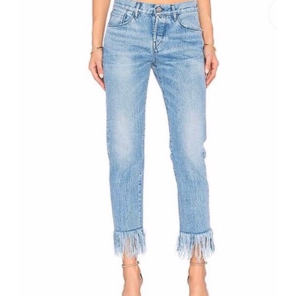 3x1 Denim - 3X1  STELLA Straight Crop Frayed Jeans Sz 29